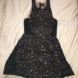 -black lace skater dress-